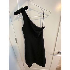 One Shoulder Black Dress